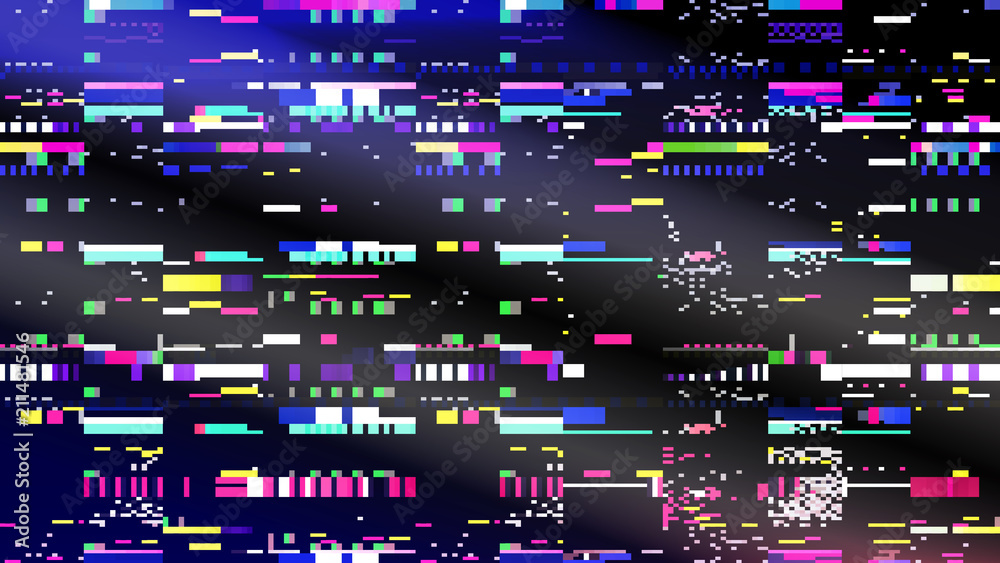 Poster glitch. computer screen error. digital pixel noise abstract design. television signal fail. data dec