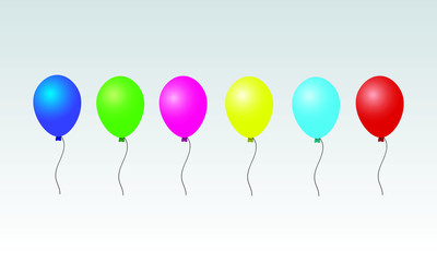 A set of colorful gas balloons for children playing vector illustration