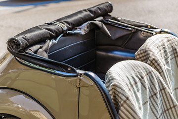 seats of old convertible car