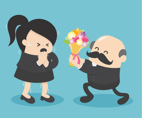 Pedophile at work. scare,buck