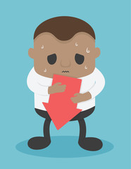 african businessman Unexpected drop in business vector concept - Illustration