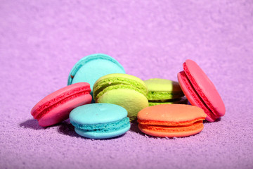 Bright macaroons on bright background Пометка для 