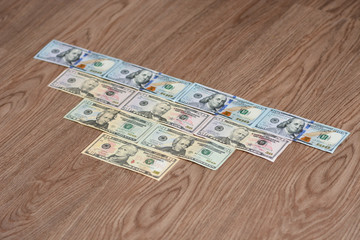 Fototapeta na wymiar different american dollars 