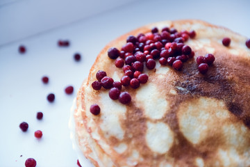 pancakes with cowberry
