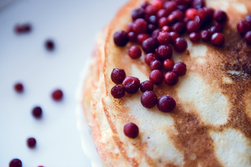 pancakes with cowberry