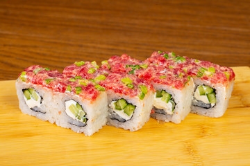 Delicious spicy tuna rolls