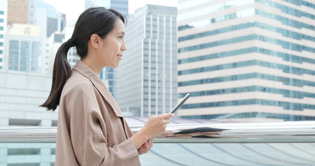 Woman use of tablet computer