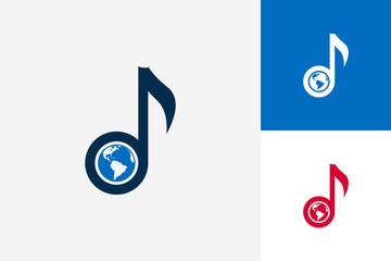 World Music Logo Template Design Vector, Emblem, Design Concept, Creative Symbol, Icon