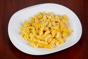 Fussili pasta with oil