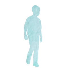 blue watercolor silhouette child