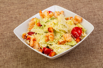 Caesar salad with prawn