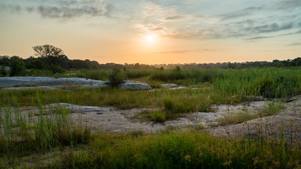 Fototapeta na wymiar Sonnenuntergang im Busch in Südafrika