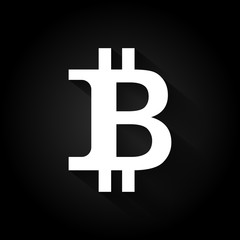Bitcoin logo black and white.