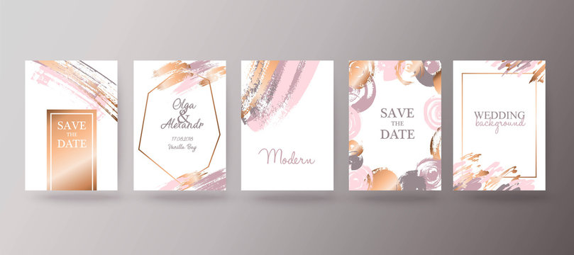 Gold, pink brochure, flyer, invitation, card