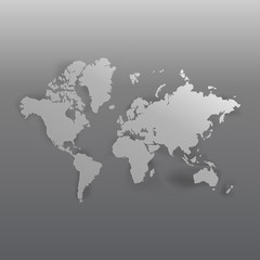 Fototapeta na wymiar Grey vector World map