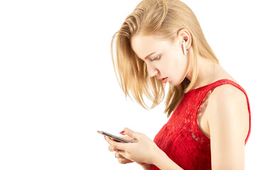 woman with earphones