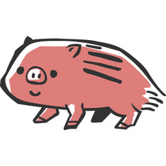 うりぼう（版画風）