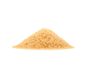 Front view angle heap of raw Organic Cane Sugar, Brown sugar
