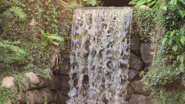 Waterfall 180p slowmotion Copenhagen; Frederiksberg, Denmark Full Hd Slowmotion Visual Resource