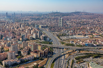 Istanbul, Turkey - 25 August 2013; Kadikoy district of Istanbul. Aerial view of . 