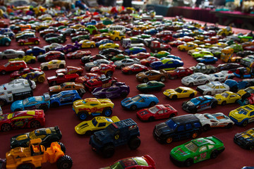 Toy cars in flea market