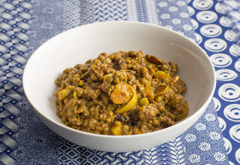 Lentil curry made with fresh turmeric