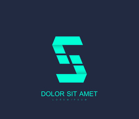 Vector Template Logo Letter S Line Design. Creative minimalism logotype symbol icon emblem.