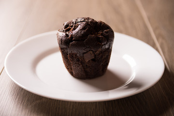 muffin, food, chocolate, coffee, plate, dessert, sweet, white, brown, delicious, gourmet, baked, snack, breakfast