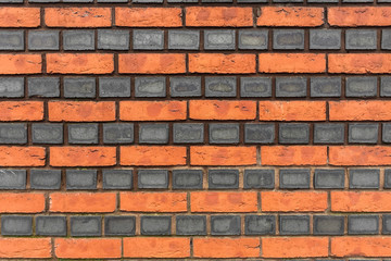 Orange gray brick wall (background, texture)