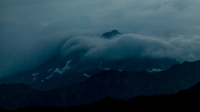 Sea of clouds rolling time lapse