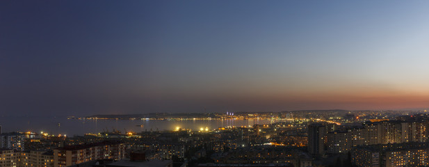 Obraz premium Panorama of Baku at sunset of the day