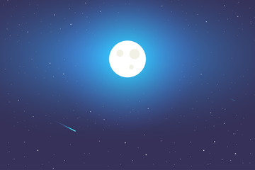 Obraz na płótnie Canvas Full Moon background illustration