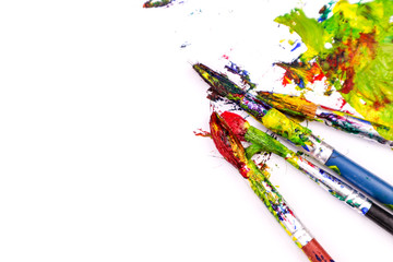 Colorful Paint Brushes with the Colors