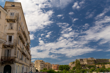 coflu city view from fortress spring , greece