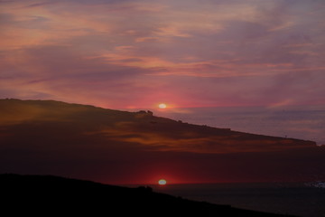 Obraz premium 2 zdjęcie wschodu słońca