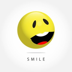 Smile Emoticon Vector Template Design Illustration