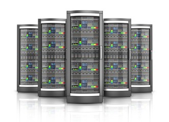 network workstation servers 3d illustration