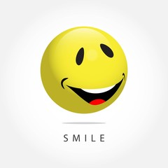 Smile Emoticon Vector Template Design Illustration