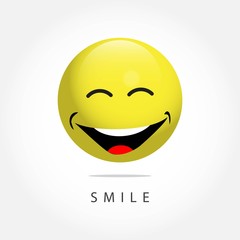 Smile Emoticon Vector Template Design Illustration