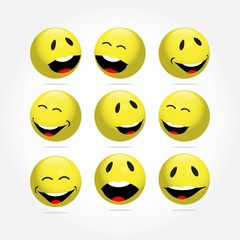 Smile Emoticon Vector Template Design Illustration