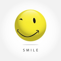 Smile Emoticon Vector Template Design Illustration