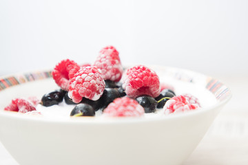 Tasty and delicious ice cream with berries