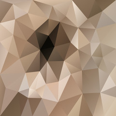 vector abstract irregular polygonal square background - triangle low poly pattern - pale light beige taupe brown color