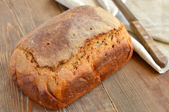 Rye loaf of homemade bread