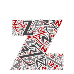 Vector conceptual red, gray and black playful funny education font made of letter collection or group on character shapes isolated on white background. A modern art alphabet learning element design