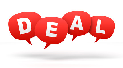 deal speech bubbles 3d concept illustration