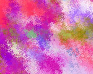 gradient colorful background with blossom flower pattern