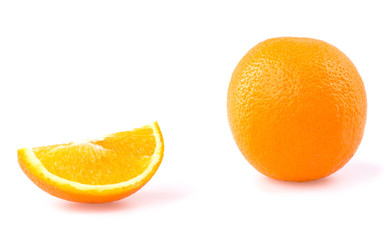 Fresh orange isolated on white background