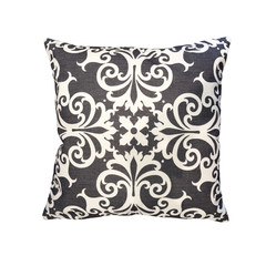 Decorative cushion with geometric pattern.
