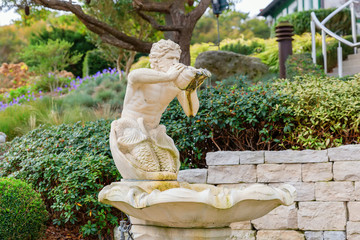 Neptune fountain in a garden